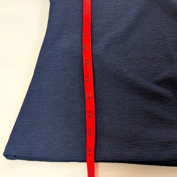 Michael Michael Kors V-Neck Waist Tie Elegant Navy Faux Wrap Blue Top Size Small - Picture 6 of 7